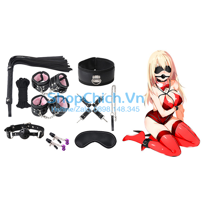 Bộ đồ chơi bondage cao cấp bộ 9 món SM cao cấp