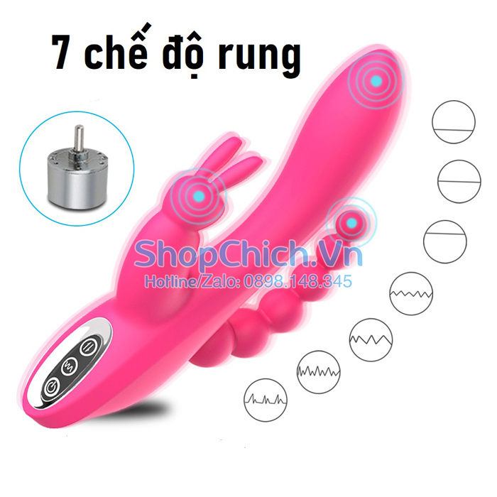 Dương vật giả 3 nhánh có kích thích hậu môn và hột le
