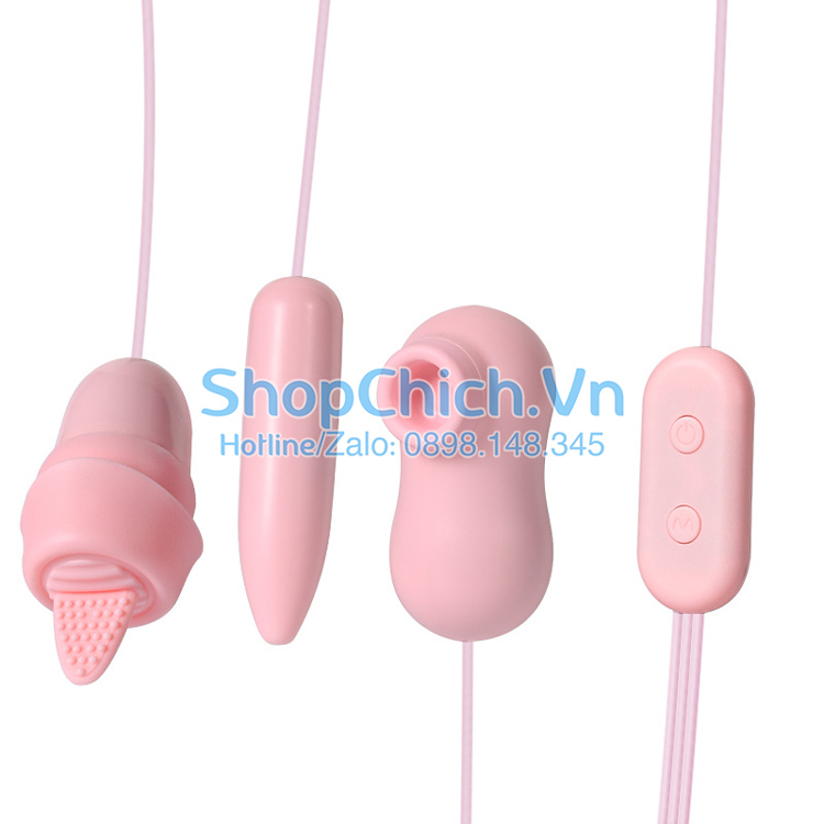 trứng rung bú mút trứng rung bú mút hút âm đạo 3 đầu cắm sạc USB