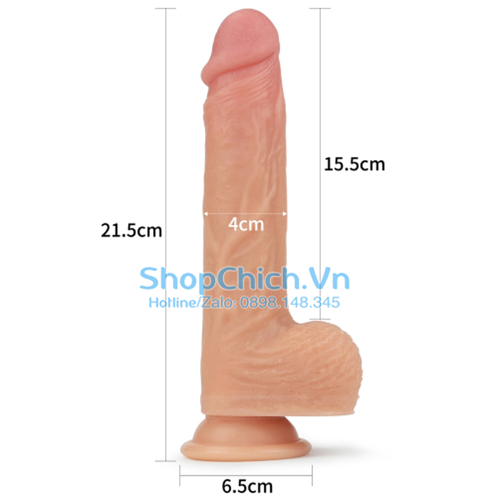dương vật rung ngoáy Dương vật rung ngoáy sưởi ấm siêu mềm Lovetoy Nature Cock Liam - Ảnh 2