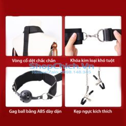 Bộ phụ kiện SM khóa tay Kèm Bóng miệng và Kẹp ngực bộ phụ kiện SM khóa tay kèm bóng miệng và kẹp ngực