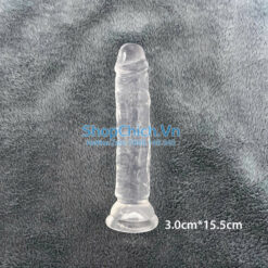 Dương vật giả trong suốt dương vật giả trong suốt gắn tường 3*15cm