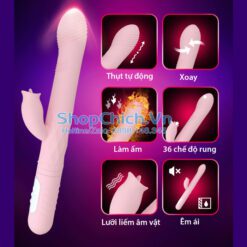máy rung liếm thụt xoay giữ nhiệt máy massage thủ dâm đa năng cho nữ